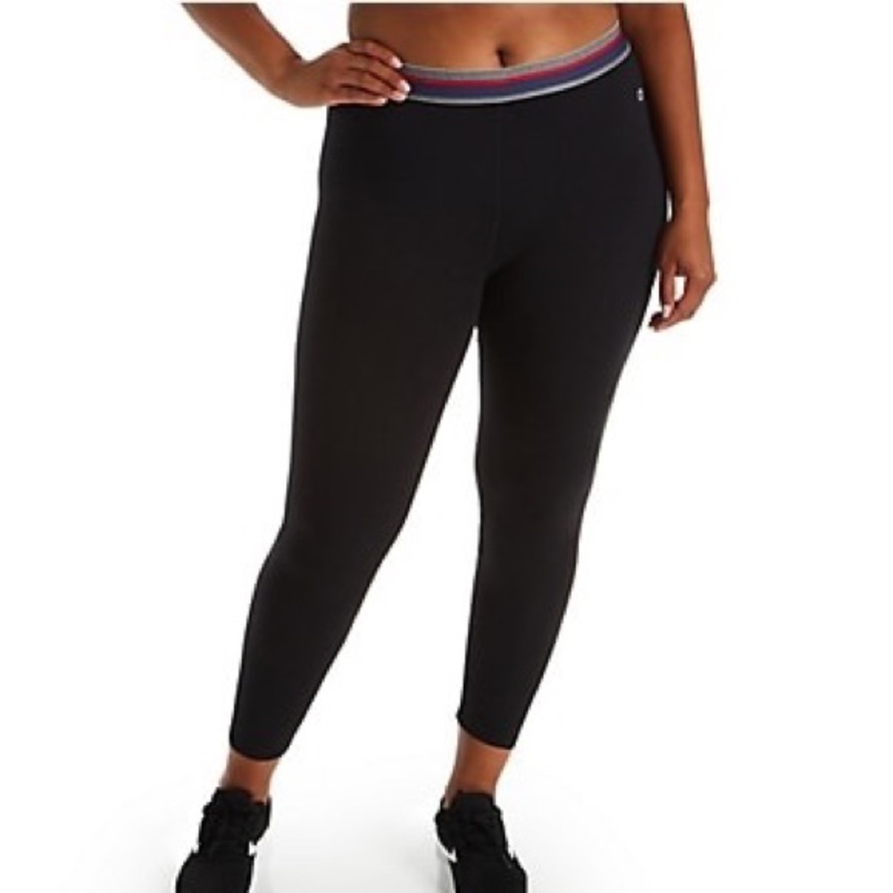 Champion Women’s Plus Size Authentic Black 7/8 Tights - 1X